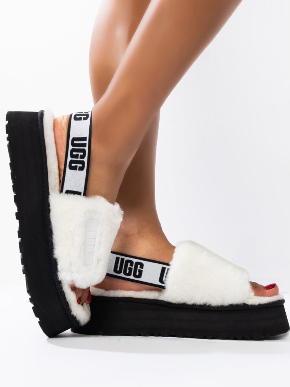 UGG Disco Slide White Size 6